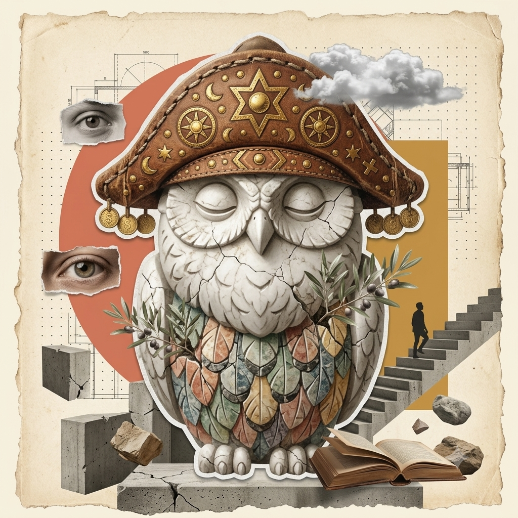 Owl wearing a cangaceiro hat, the CineFiló symbol